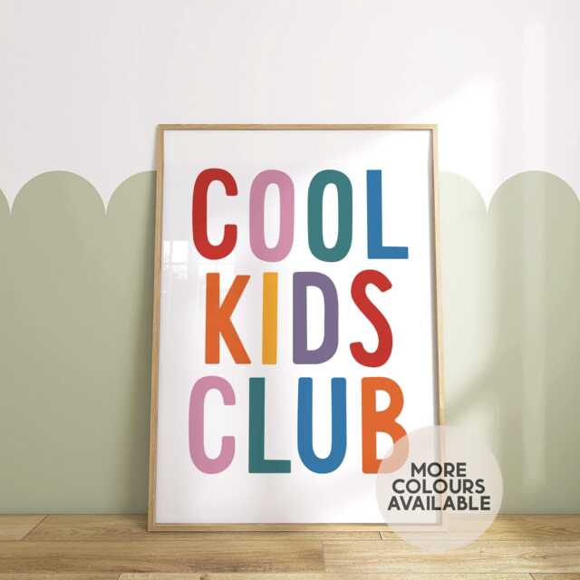 Cool Kids Club Print - Playroom Bedroom Toddler Girls Boys Decor Unframed - image 1