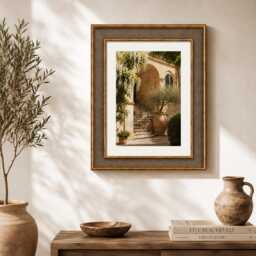 Mediterranean Distressed Traditional Picture Frame With Mount - Gallery Wall Rustic Vintage Style Handmade Photo - thumbnail 4