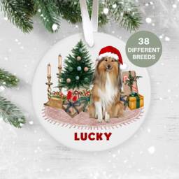 Shetland Sheepdog, Dog Christmas Decoration , Personalised Ornament, Custom Pet Lover, Personalized Bauble UK - thumbnail 1