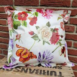 Outdoor Cushion Made Of Oilcloth - Romantic Flowers Garden Cushions - thumbnail 3