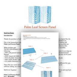 Palm Leaf Screen Panel Cnc Template Room Divider, Wall Art - Digital Download - thumbnail 4