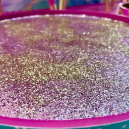 Mint & Pink Plum Round Bedside Table , Christmas Design With Glitter Top. Ideal For Nightstand Or Side Table. Stag, Candy Canes - thumbnail 4