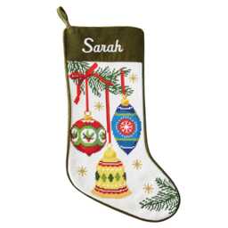 Personalized Needlepoint Stocking - Family Stockings Old-Fashioned Christmas D??cor Embroidered Name 12 Designs Available - thumbnail 4