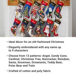 Personalized Needlepoint Stocking - Family Stockings Old-Fashioned Christmas D??cor Embroidered Name 12 Designs Available - thumbnail 2
