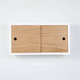 Minimalist Floating Shelf, Solid Hardwood Sliding Door Cabinet, Premium Lacquer High End Finish Wall Mount Storage Organizer - thumbnail 2