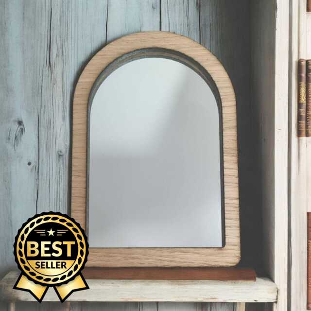 Arched Wooden Framed Mirror Oak, Walnut, Or Cherry Veneer - image 1