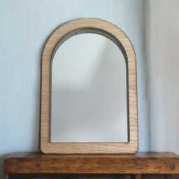 Arched Wooden Framed Mirror Oak, Walnut, Or Cherry Veneer - thumbnail 4