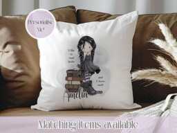 Goth Girl I Like To Read Books Personalised Velvet Cushion - Alternative Cushion - thumbnail 1