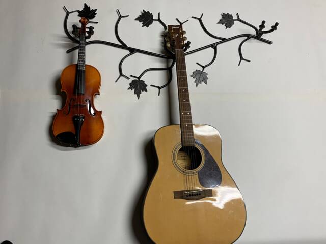 Branch Guitar Holder, Wall Mounted Musical Instrument Rack, Holds 3 Guitars - image 1