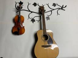 Branch Guitar Holder, Wall Mounted Musical Instrument Rack, Holds 3 Guitars - thumbnail 1