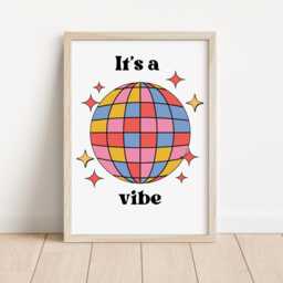 Set Of Prints For Girls Room , Bright Personalised Retro Gallery Wall Decor, Good Vibes Art - Unframed - thumbnail 3