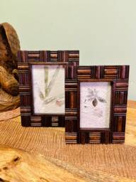 Rustic Teak Photo Frame - Blocks Made From Reclaimed Wood 6x4 & 7x5 - thumbnail 1