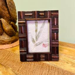 Rustic Teak Photo Frame - Blocks Made From Reclaimed Wood 6x4 & 7x5 - thumbnail 3