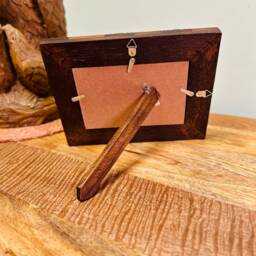 Rustic Teak Photo Frame - Blocks Made From Reclaimed Wood 6x4 & 7x5 - thumbnail 4