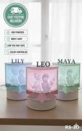 Personalized Frozen Night Light Custom Name Led Lamp, Colour Changing Fall Gift - thumbnail 1