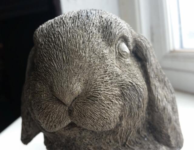 Lop Eared Rabbit Garden Ornament Stone Cast Statue Hand Made - image 1