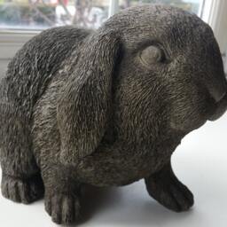 Lop Eared Rabbit Garden Ornament Stone Cast Statue Hand Made - thumbnail 2