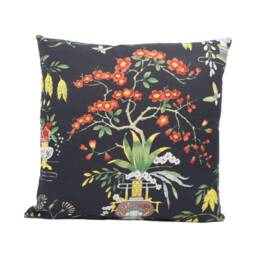 Schumacher - Ming Vase Black Traditional Chinese Chinoiserie Designer Cushion Cover Handmade Throw Pillow Home Decor - thumbnail 2
