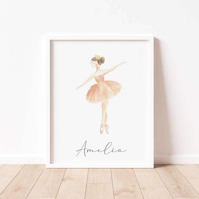 Personalized Ballerina Print - Sugarplum Fairy Girls Wall Art - image 1