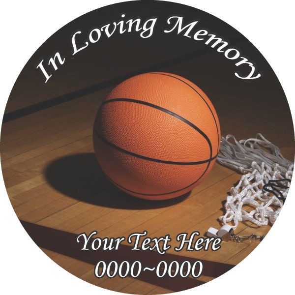 Basketball in Loving Memory Full Color Circles 012 Custom Vinyl Wall Decal Or Car Sticker - Ilmfullcolorcircles012Et