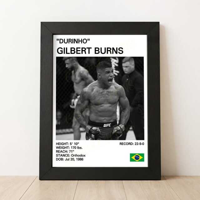Gilbert Burns Mma Poster Durinho Brazilian Fighter Art Print - image 1