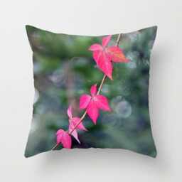 Red Wine Leaves, Pillow Or Cover Home Decoration, Macro, Bokeh, Red, Green, Fall Decor, Botanical Design, Country Living - thumbnail 1