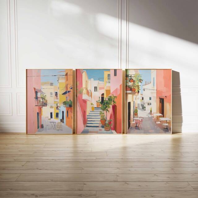 Set Of 3 Spain Posters, Vintage Spanish Aesthetic Prints, Travel Art, Floral Wall Art Poster, Tropical - image 1