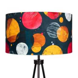 Lampshade Abstract Circles Colourful Mid Century Print Velvet - Drum Lamp Shade 25cm 30cm 35cm 40cm 45cm Table Lamp Shade, Ceiling Pendant