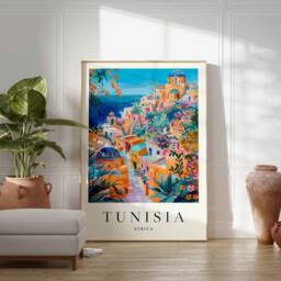 Tunisia Poster, Travel Print, Islamic Wall Art, Decor, Tropical Botanical Gift, Poster - thumbnail 2