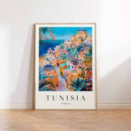 Tunisia Poster, Travel Print, Islamic Wall Art, Decor, Tropical Botanical Gift, Poster - thumbnail 3