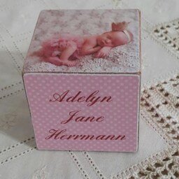 Baby Girl Personalized Wooden Block/Baptism Block/ Announcement Block/ Baby Boy Blocks /Hostess Gift Idea