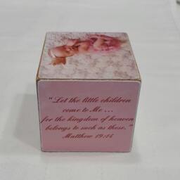 Baby Girl Personalized Wooden Block/Baptism Block/ Announcement Block/ Baby Boy Blocks /Hostess Gift Idea - thumbnail 3