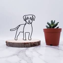 Rottweiler Wire Sculpture, Dog Memorial, Desk Decor - thumbnail 3