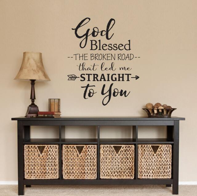 God Blessed The Broken Road Wall Decal Couple's Bedroom Love Quote - image 1