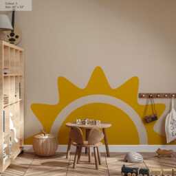 Boho Half Sun Watercolor Wall Decal Removable Fabric Nursery Decor - thumbnail 4