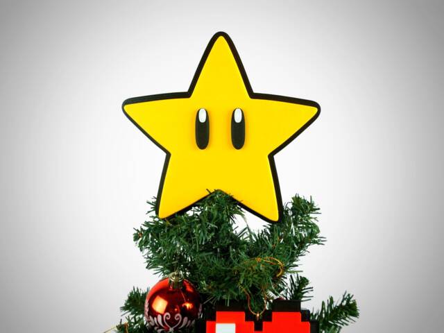 Retro Star Christmas Tree Topper Gamer Gift - image 1