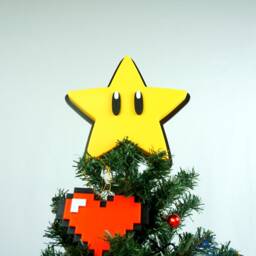 Retro Star Christmas Tree Topper Gamer Gift - thumbnail 4