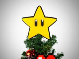 Retro Star Christmas Tree Topper Gamer Gift