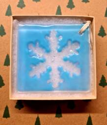 Fused Glass Snowflake Ornament Cornish Hanging Christmas Tree Decoration in Git Box Home D??cor, Bespoke, Unique & Gorgeous