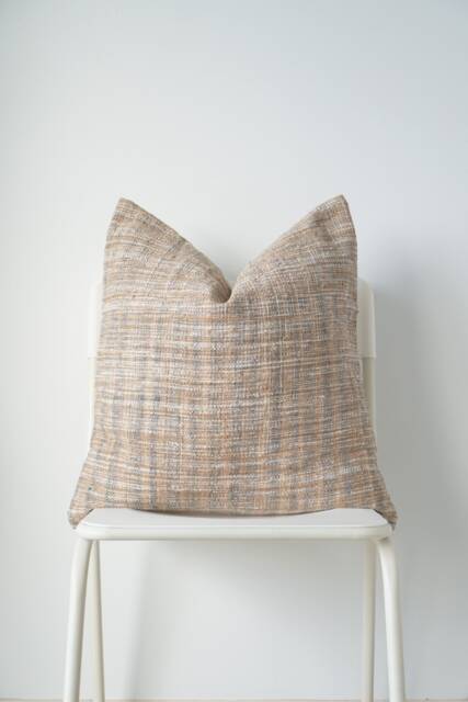Neutral Tan Hand Woven Pillow Cover - image 1