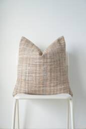 Neutral Tan Hand Woven Pillow Cover - thumbnail 1