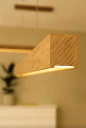 Wooden Ceiling Light Kinty Led Pendant Light Conference Room Lamp Office Wooden Hanging Adjustable Minimalist Style - thumbnail 1