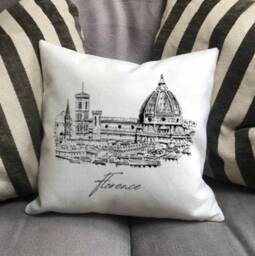 Personalised Florence Country Canvas Cushion - Cathedral Of Santa Maria Del Fiore Tuscany, Italy Cover With Inner Filler - thumbnail 3