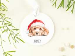 Personalised Poochon Christmas Tree Ornament, Xmas, Decoration. Great Gift For A Owner - thumbnail 1