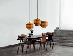 Wood Pendant Light, Mid Century Modern, Handmade Lamp, Ceiling Chandelier Lighting, Industrial Lampshade, Lamp Shade, Lamin - thumbnail 1