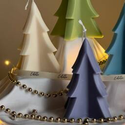 Handmade Christmas Tree Soy Candle Minimalist Festive Decor - thumbnail 2