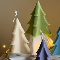Handmade Christmas Tree Soy Candle Minimalist Festive Decor - thumbnail 3