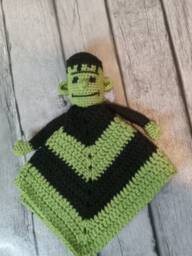 Crocheted Frankenstein Security Blanket Gothic Horror Baby Lovey