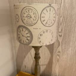Handmade Lampshade in Fryetts Vintage Clocks Fabric, Various Sizes Available, Ceiling Or Table Lamp Options - thumbnail 3