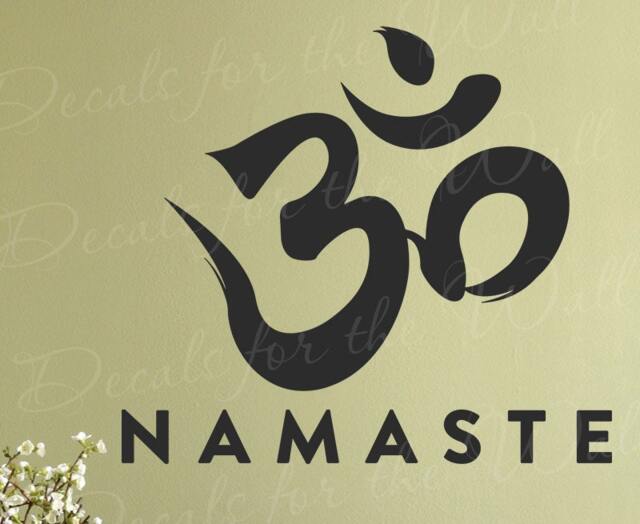 Namaste - Buddhist Tibet Hindu Namaskar Yoga Health Greeting Spiritual Inspirational Motivational Inspiring Wall Lettering Decal Stic T61 - image 1